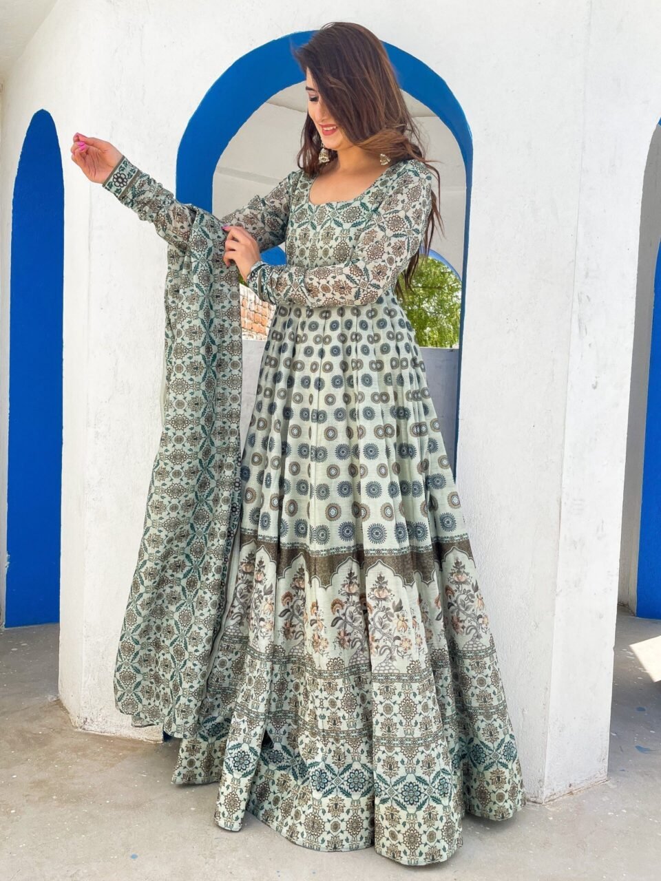 ojasvi chanderi maxi set