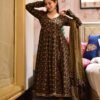 brown ajrakh angrakha suit set
