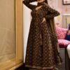 brown ajrakh angrakha suit set