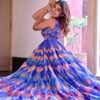 damini blue chanderi maxi