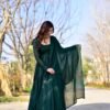 Nisha green chanderi maxi set