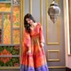 multicolor pearl chanderi maxi