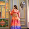 multicolor pearl chanderi maxi