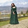 green shimmer glace maxi set