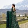 green shimmer glace maxi set
