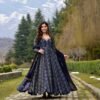 Gayatri black and blue combi maxi set