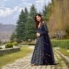Gayatri black and blue combi maxi set