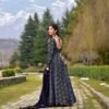 Gayatri black and blue combi maxi set