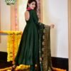 lush green silk suit set