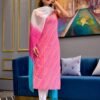 pink leheriya kurta set