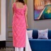 pink leheriya kurta set
