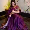 Mariyam purple silk maxi set