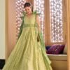Yasmin green bow maxi