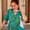 sowjanya green bandhej suit set