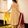 glory beige chanderi suit set