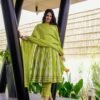 Mouni shibori green suit set