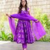 purple organza shimmer suit set