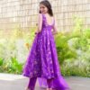 purple organza shimmer suit set