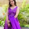purple organza shimmer suit set