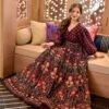 meadow wine chanderi maxi