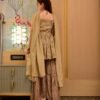 afiza light brown kurta sharara set