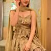 afiza light brown kurta sharara set