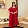 prerna maroon georgette suit set