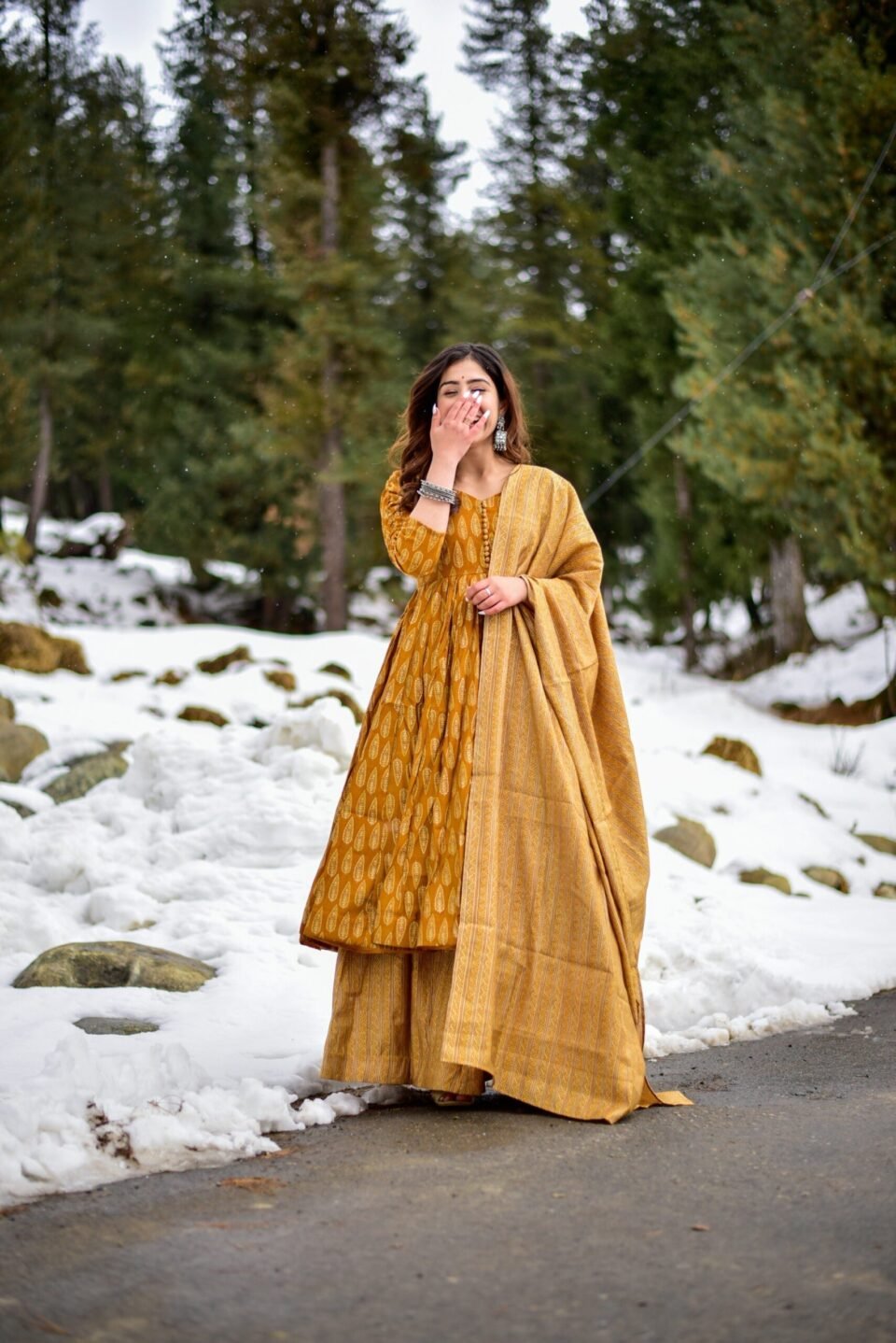 mustard sunshine kurta palazzo set