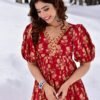 dhrishti red cotton dress