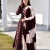 gajgamini brown maxi set