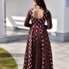 gajgamini brown maxi set