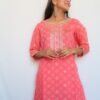 SALE: Carnation Pink Handwork Suit Set