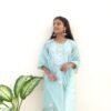 SALE: Pastel Turquoise Mirror Embroidered Suit Set