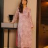 light peach straight kurta set