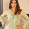 light green straight kurta set