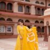 yellow customised dupatta set