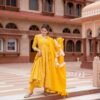 yellow customised dupatta set