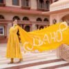 yellow customised dupatta set