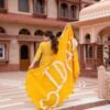 yellow customised dupatta set