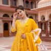 yellow customised dupatta set