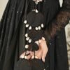 black embroidered shrug set