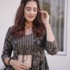 grey croptop palazzo with floral shrug set