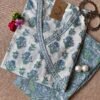 White Blue “Aasman” Angrakha Cotton Kurta Set – 2 pc