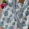 White Blue “Aasman” Angrakha Cotton Kurta Set – 2 pc
