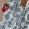 White Blue “Aasman” Angrakha Cotton Kurta Set – 2 pc