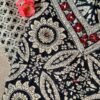 Hand Embroidered Black Ajrakh Afghan Pant Kurta Set with Dupatta – 3 pc