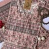 Peach Blossom Cotton Kurta Set – 3 pc – M