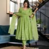 Falguni green georgette suit set