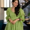Falguni green georgette suit set