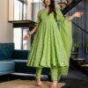 Falguni green georgette suit set